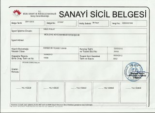 Sanayi Sicil Belgesi